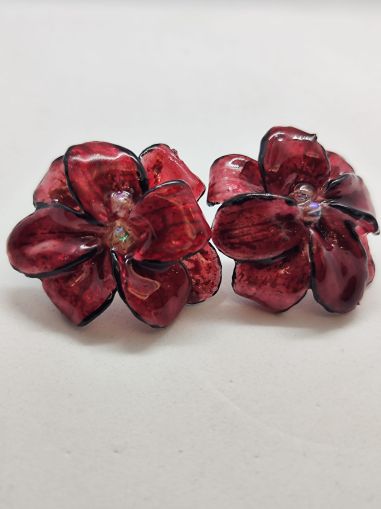 Earrings Red Hydrangea
