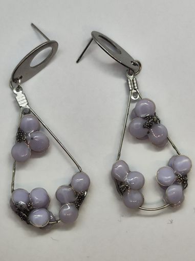 Lavender Cluster Tear Earrings