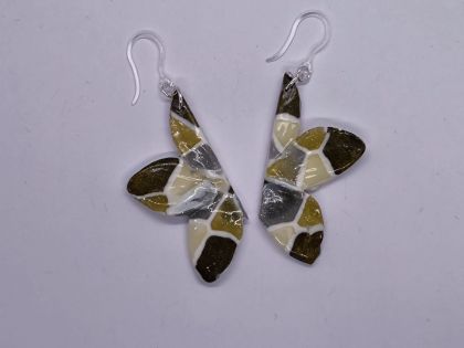 “Golden Mosaic” Boho Butterfly Earrings